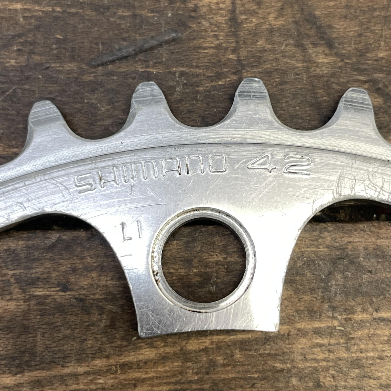 Vintage Shimano 42T Chainring 130 BCD 5-Arm Silver Alloy 80s Road Bike Aluminumu