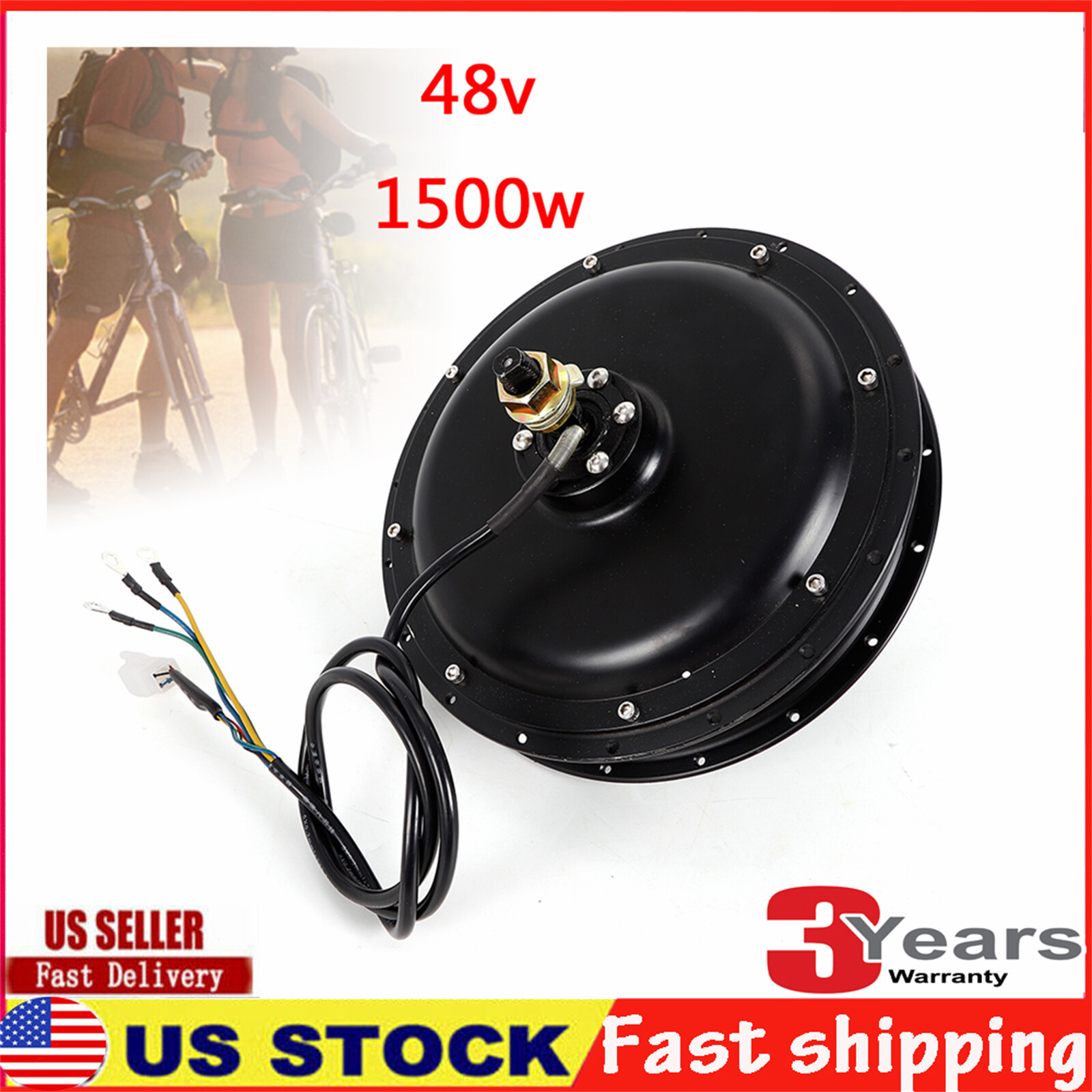 1500W E-Bike Conversion Kit 48V Fat Ebike Hub Motor Hub Rear Wheel Motor 55N.m