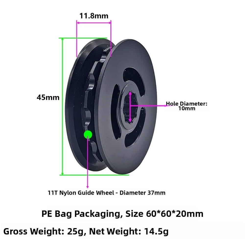 11T Nylon Guide Wheel Nylon Composite Material For Smooth Chain Engagement