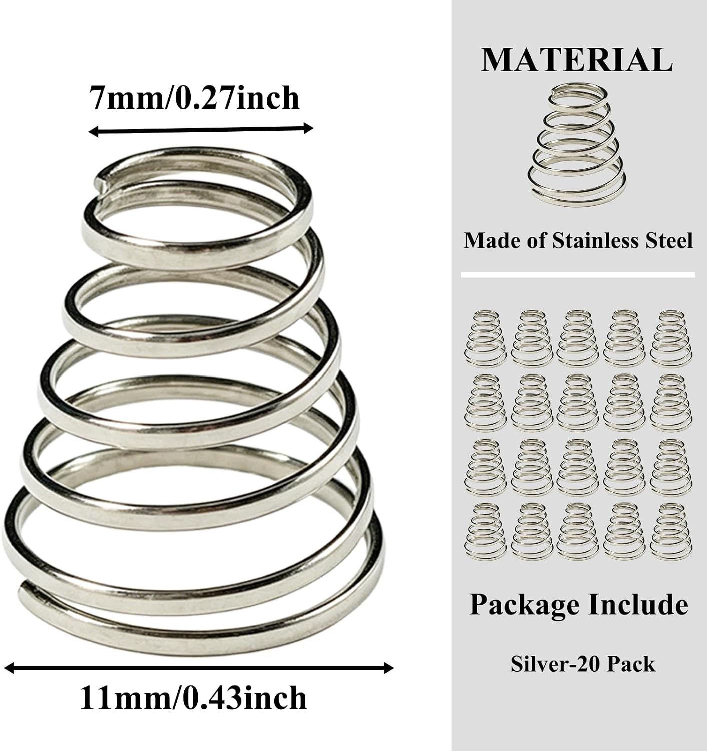 20 Pack Stainless Steel Universal Quick Release Bike Wheel Skewer Springs
