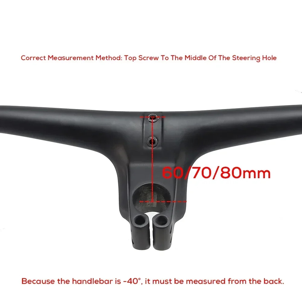 -40 Degrees 740MM Full Carbon Fibre MTB Bicycle Integrated Cockpit Handlebar