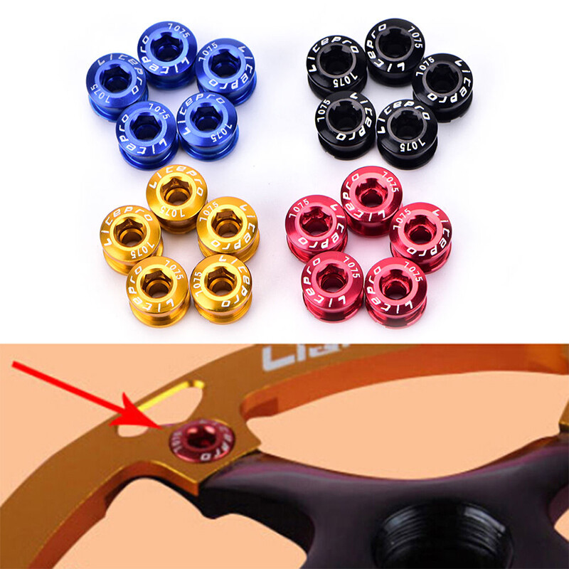 US 4/5PCS Single/Double/Triple Speed 6.5/8.5mm MTB Bike Chainring Bolts Screws