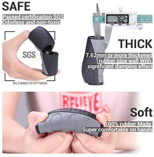 No-Slip Rubber Bike Handlebar Grips 2 Pack Universal for Bicycles MTB BMX E-B…