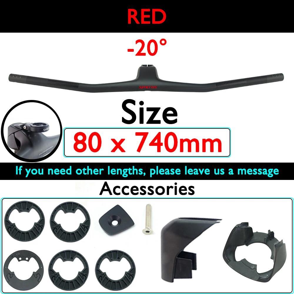 740mm Full Carbon MTB Bicycle Handlebar Integrated Cockpit -20°