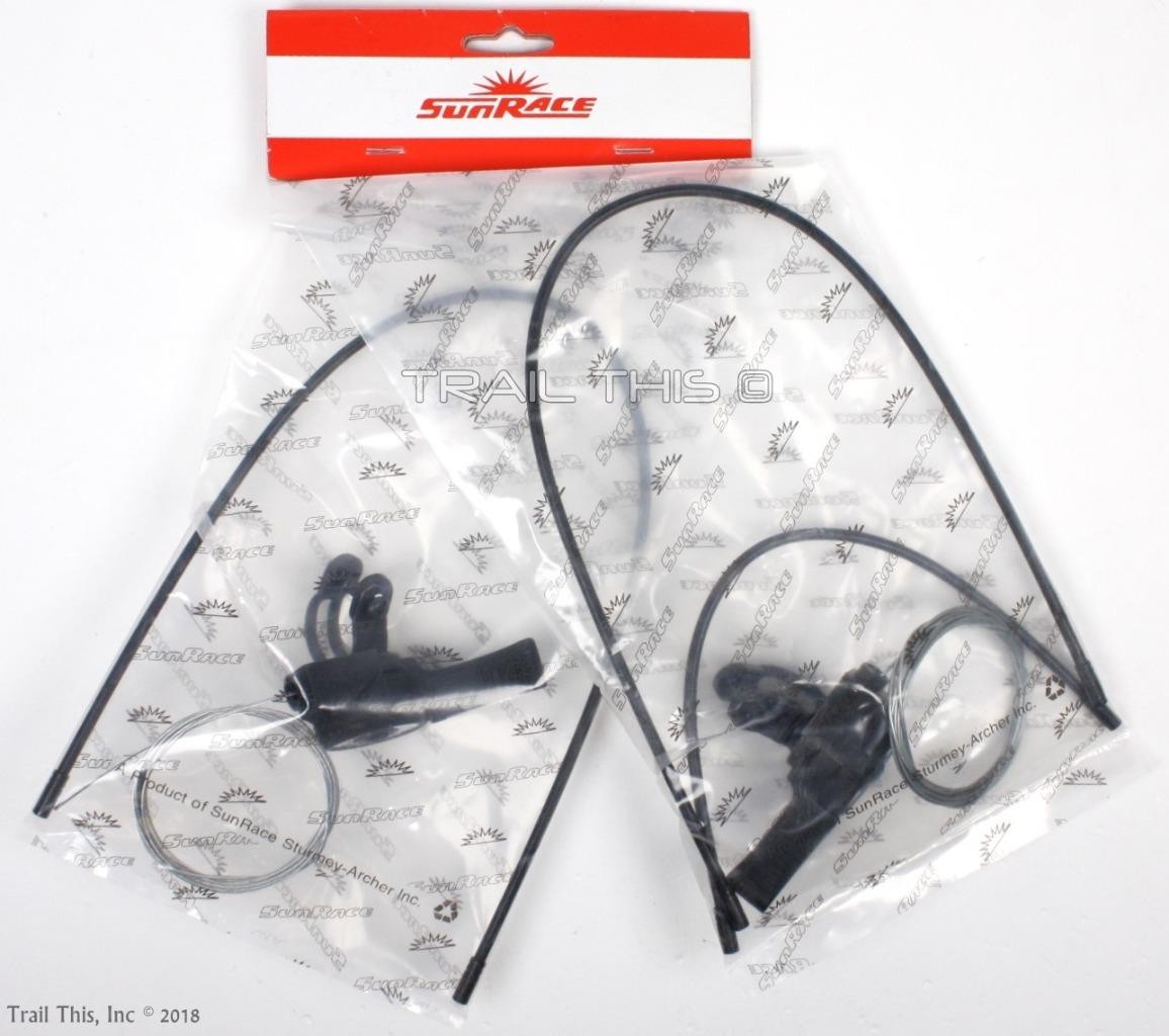 SunRace SLM2T 6-Speed Thumb Shifter Indexed Rear Friction Front w/Cable MTB Bike