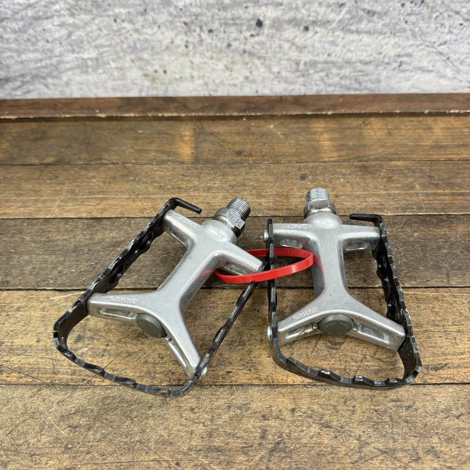 Vintage Sakae MTP-126 Pedals 9/16 Black Low Fat 90s MTB Pair 421g Japan