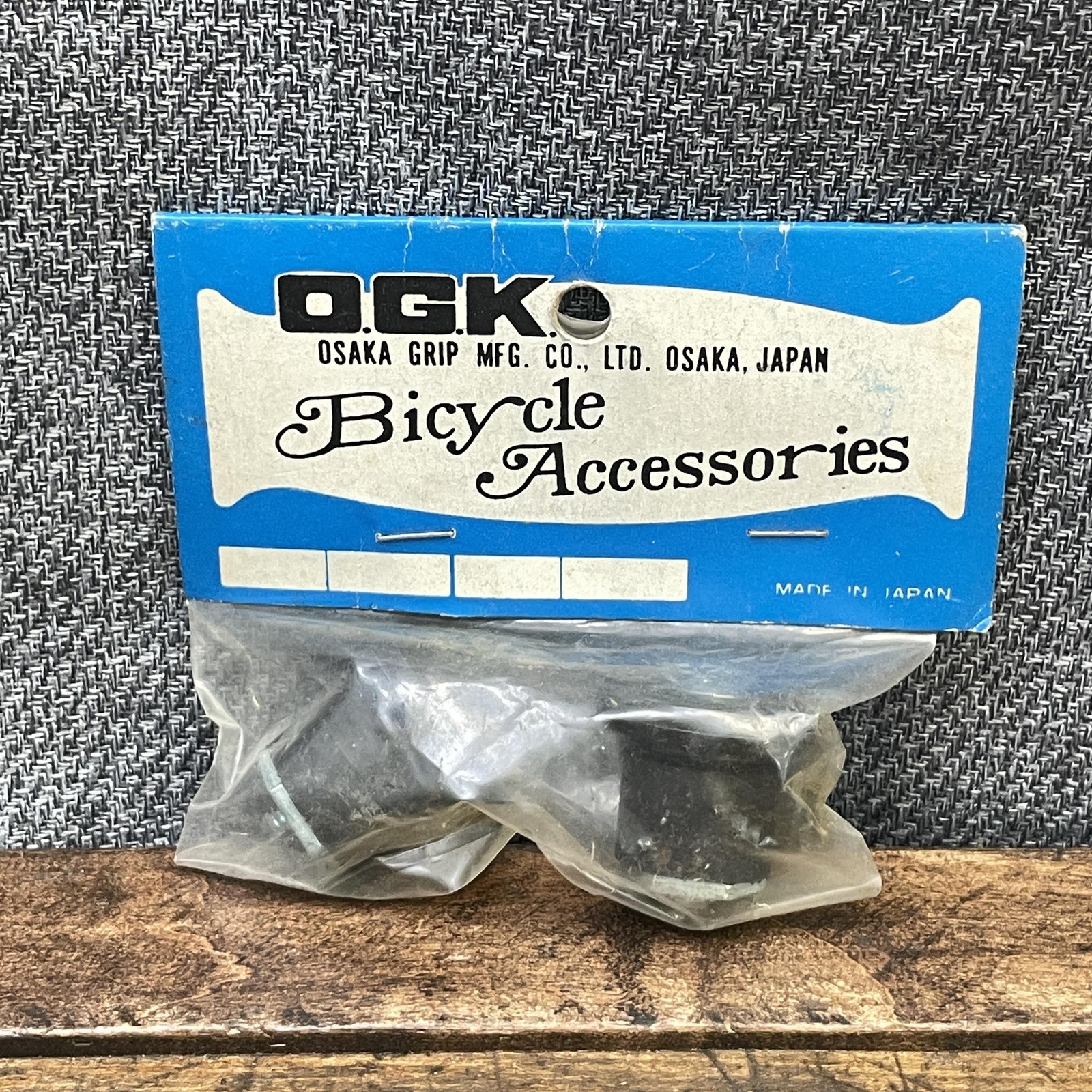 Vintage OGK Handlebar Bar End Plugs Black NOS Pair Japan 18mm Bike 70s 80s