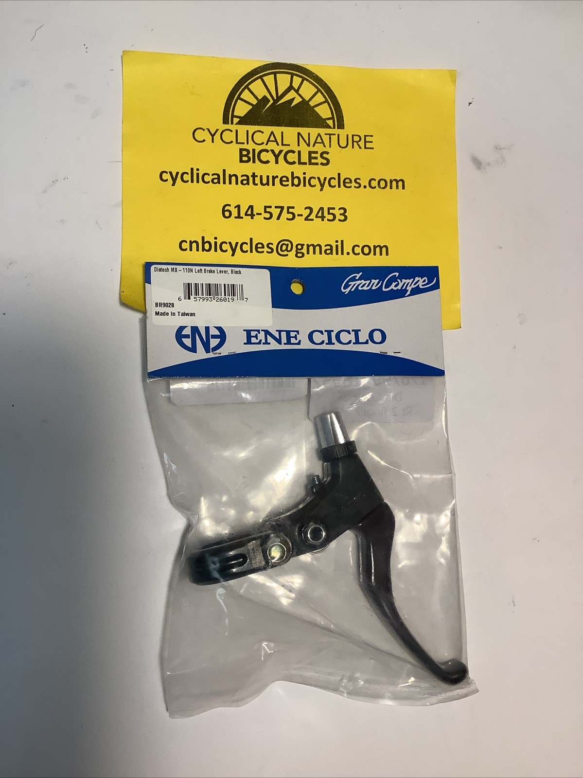 Dia-Compe Diatech MX-110N Left BMX Brake Lever Black Short Pull 2 Finger 22.2mm