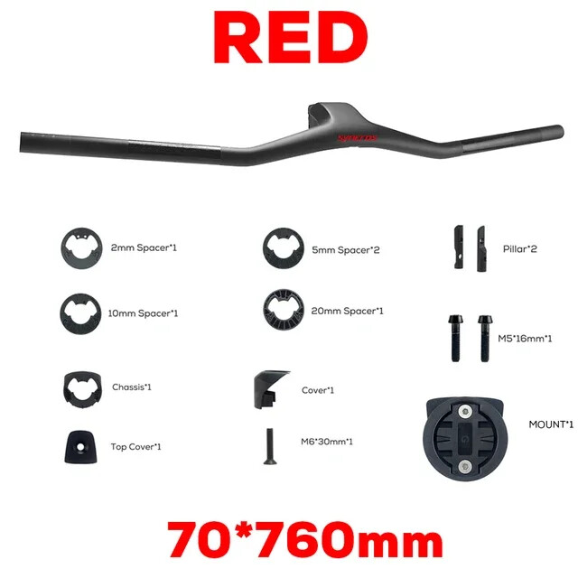 -40 Degree 740MM Full Carbon Fibre Integrated Cockpit MTB Bicycle Handlebar