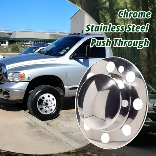 4 Pcs 5.15″ Push Through Wheel Center Caps for 8 OD:5.15″ H:2.13″&5.94″ Chrome