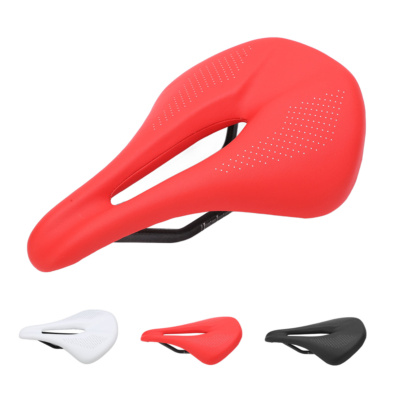 155mm Widen Carbon Fiber Leather Saddle Cushion Hollow Cycling Road NEW