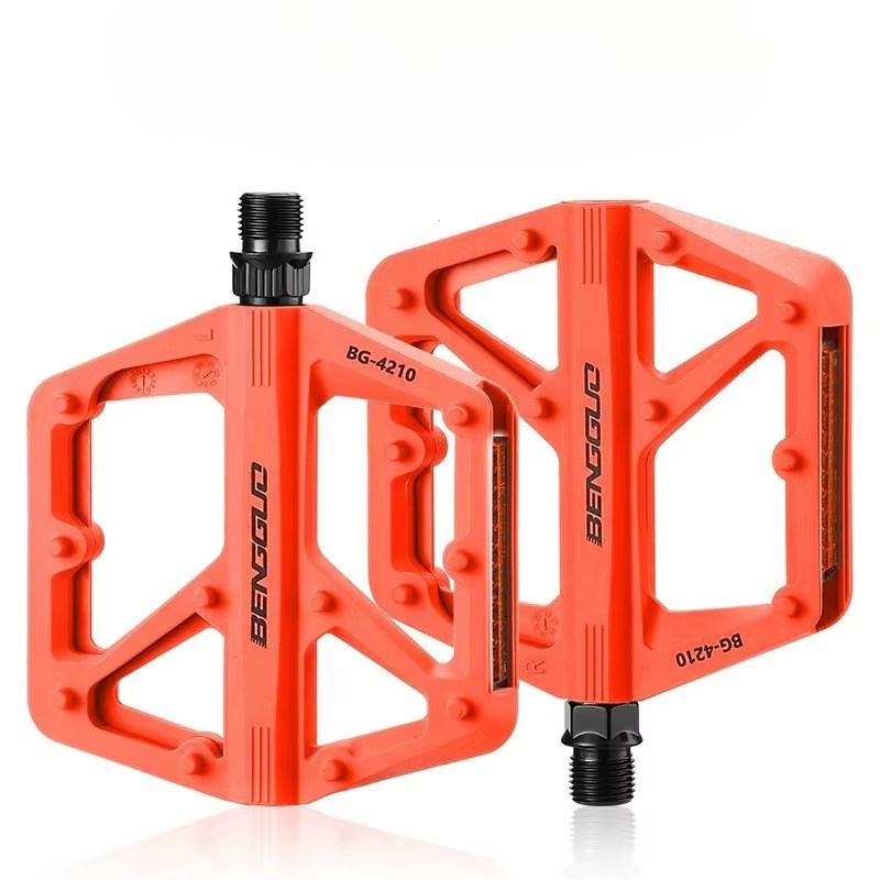 Double DU Bearing Ultralight Bike Pedals with Reflector Mountain Road Bike Flat