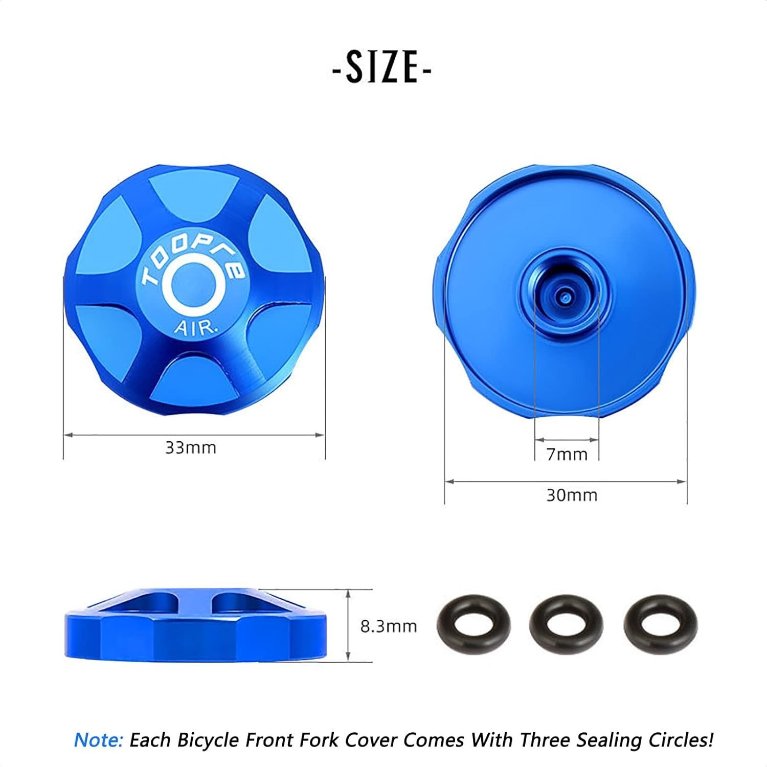 Universal Fit Aluminum Suspension Fork Cover for Bikes – 33mm Diameter, Blue