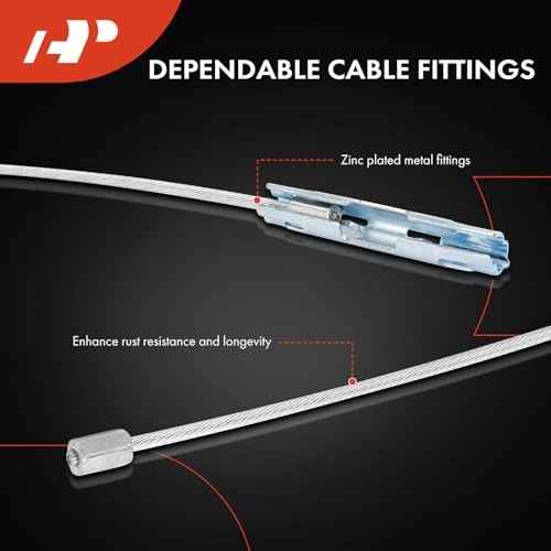 Intermediate Side Parking Brake Cable Assembly Compatible with Dodge Models: