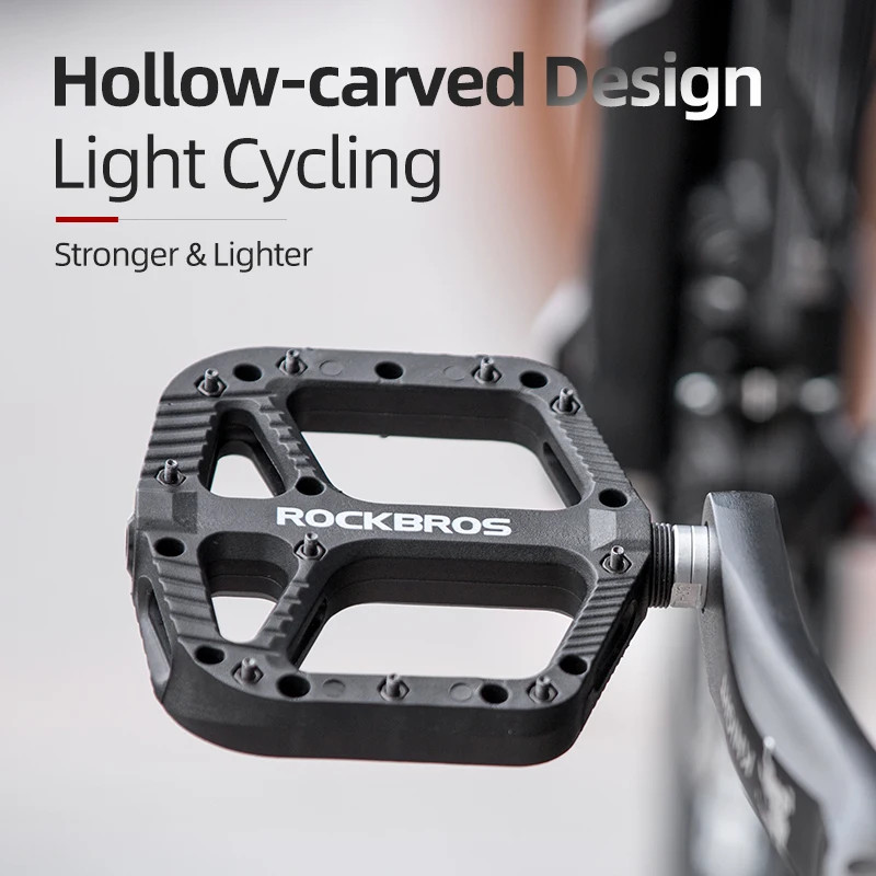 MTB Bicycle Pedals Non Slip Nylon Platform Pedals Ultralight Bearing Road