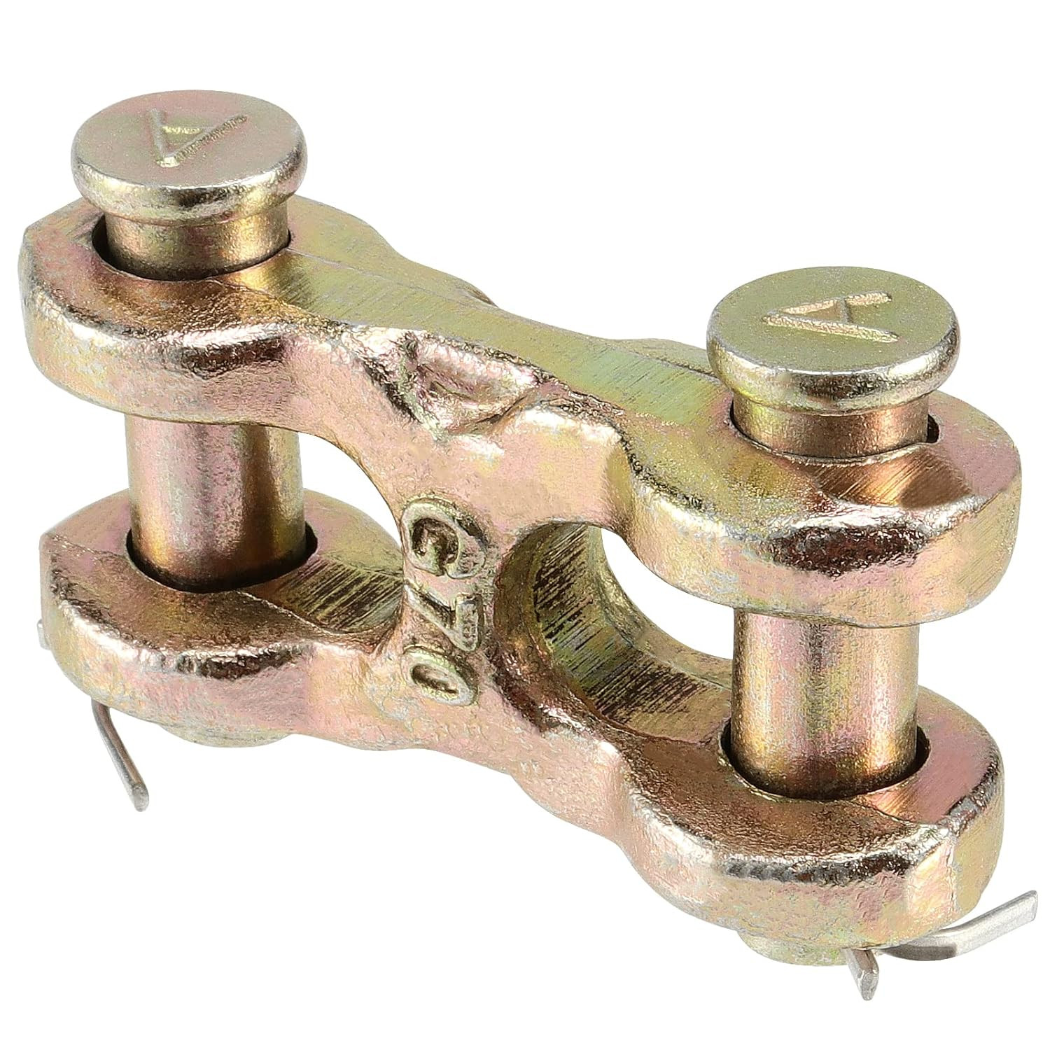 4 Packs 3/8 Inch Double Clevis, Zinc-Plated Safety Twin Clevis, G70 Forged Chain