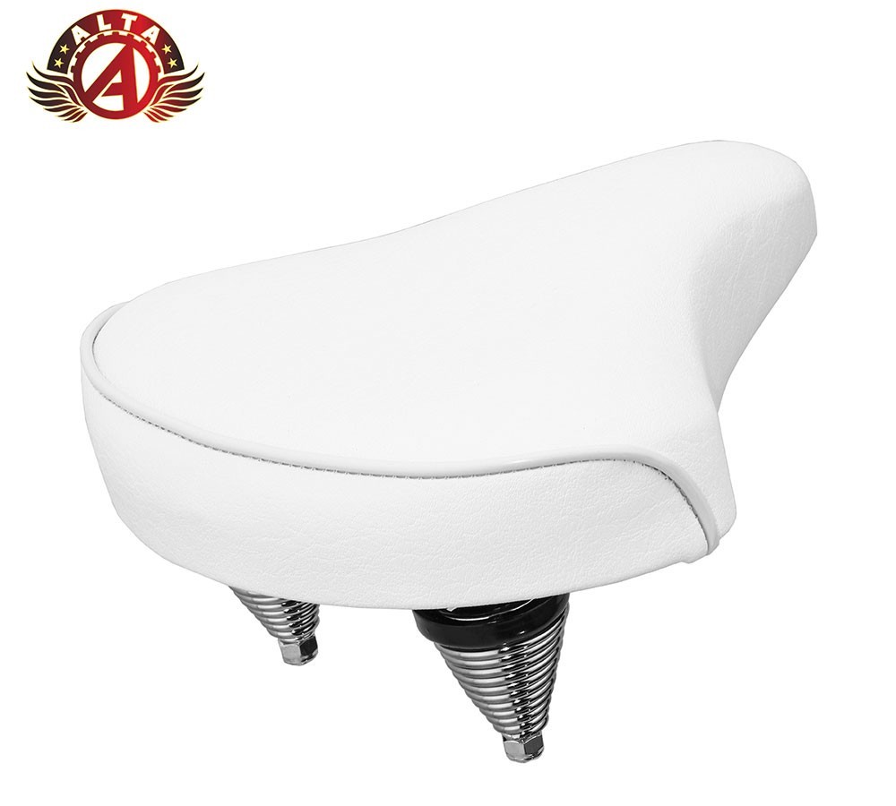 NEW! Standard Vinyl Beach Cruiser Large Saddle Bicycle Seat 209 Bike Seat White