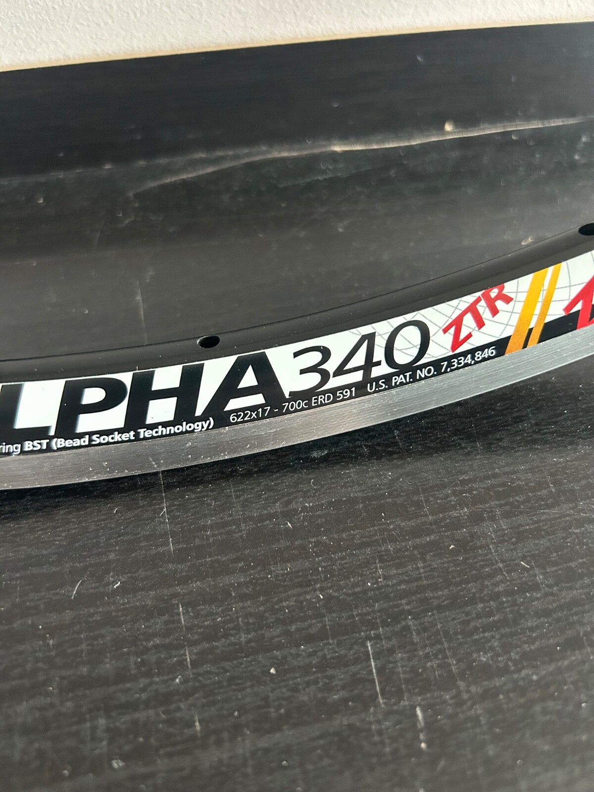New Stan’s No Tubes ALPHA 340 24H 622 x 17c Black Rim Brake NEW