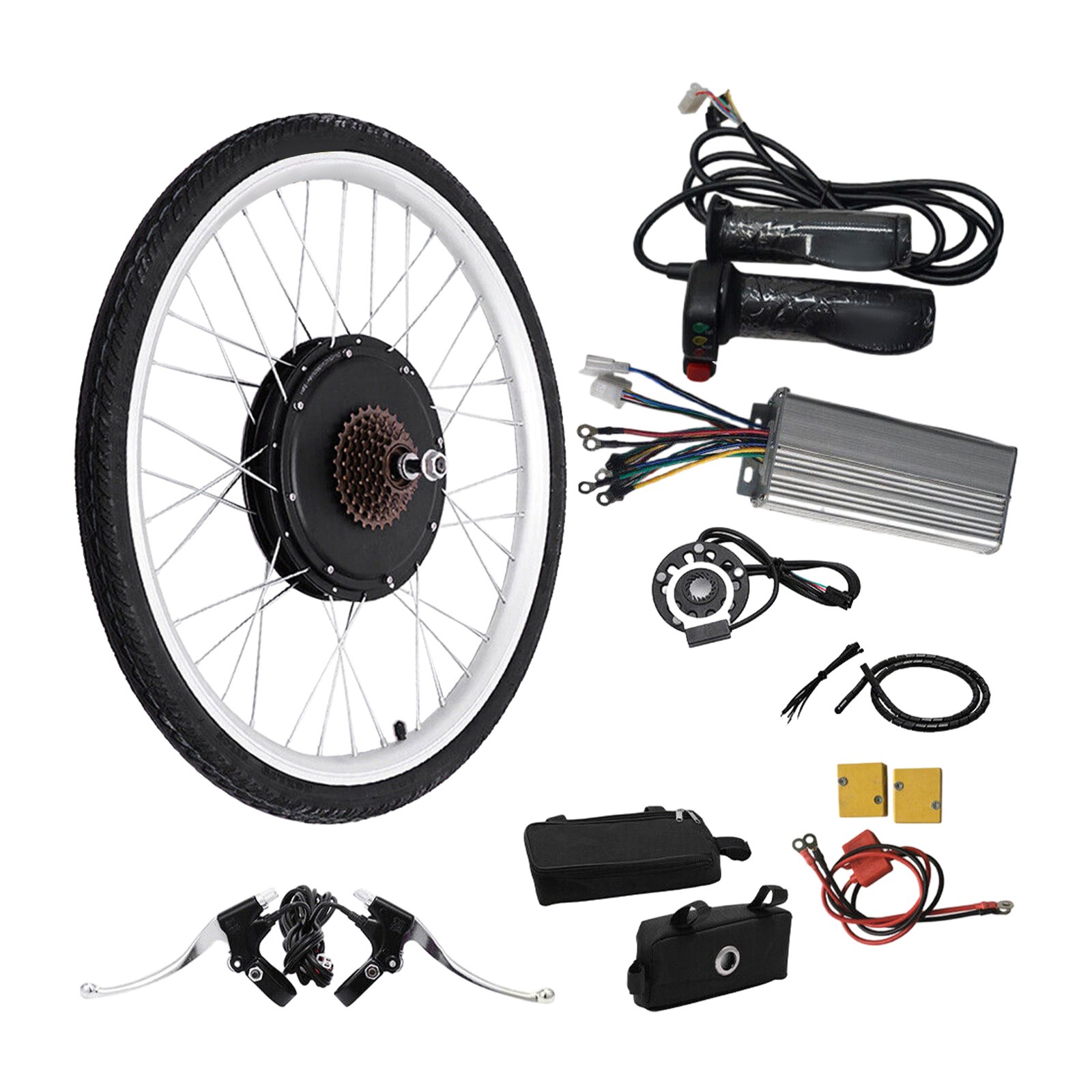 26″ 48V Electric Bicycle Rear Wheel Ebike Hub Motor Conversion Kit 1000W