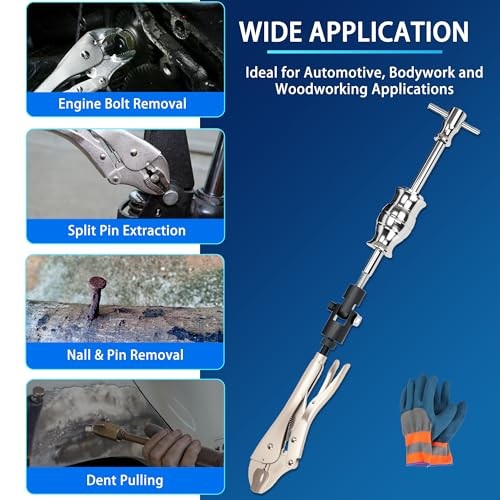 Locking Pliers Slide Hammer Puller Set – 9.8 in – 2 lb Slide – Locking Pliers