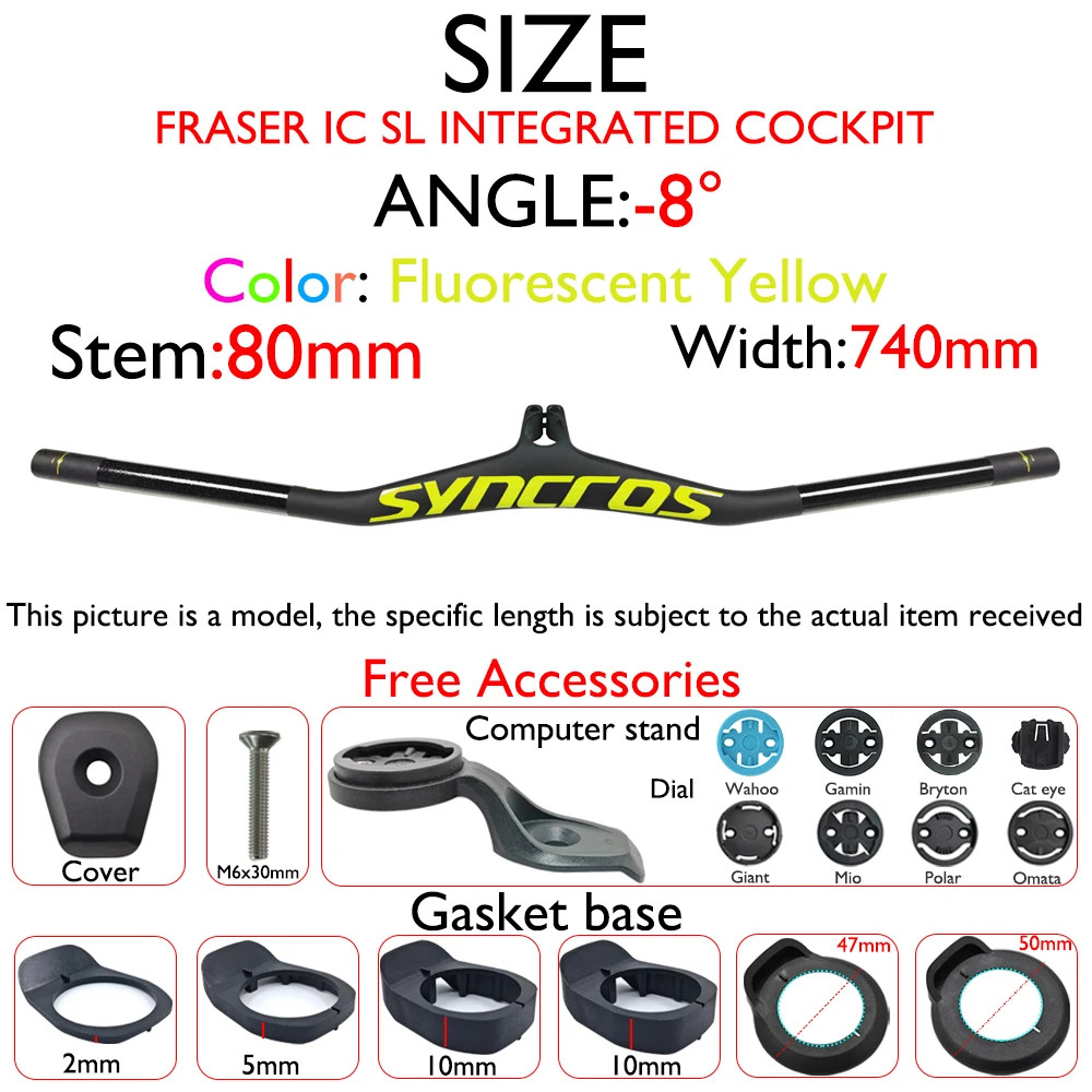 Mountain Bike Carbon Integrated Handlebar with Stem Angle -8/-17/-25 Degree