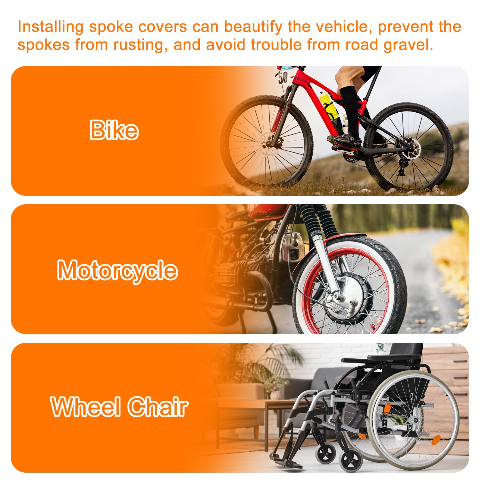 72pcs Spoke Skins Covers 0.2″ Dirt Bike Wheel Spoke Wraps Yellow