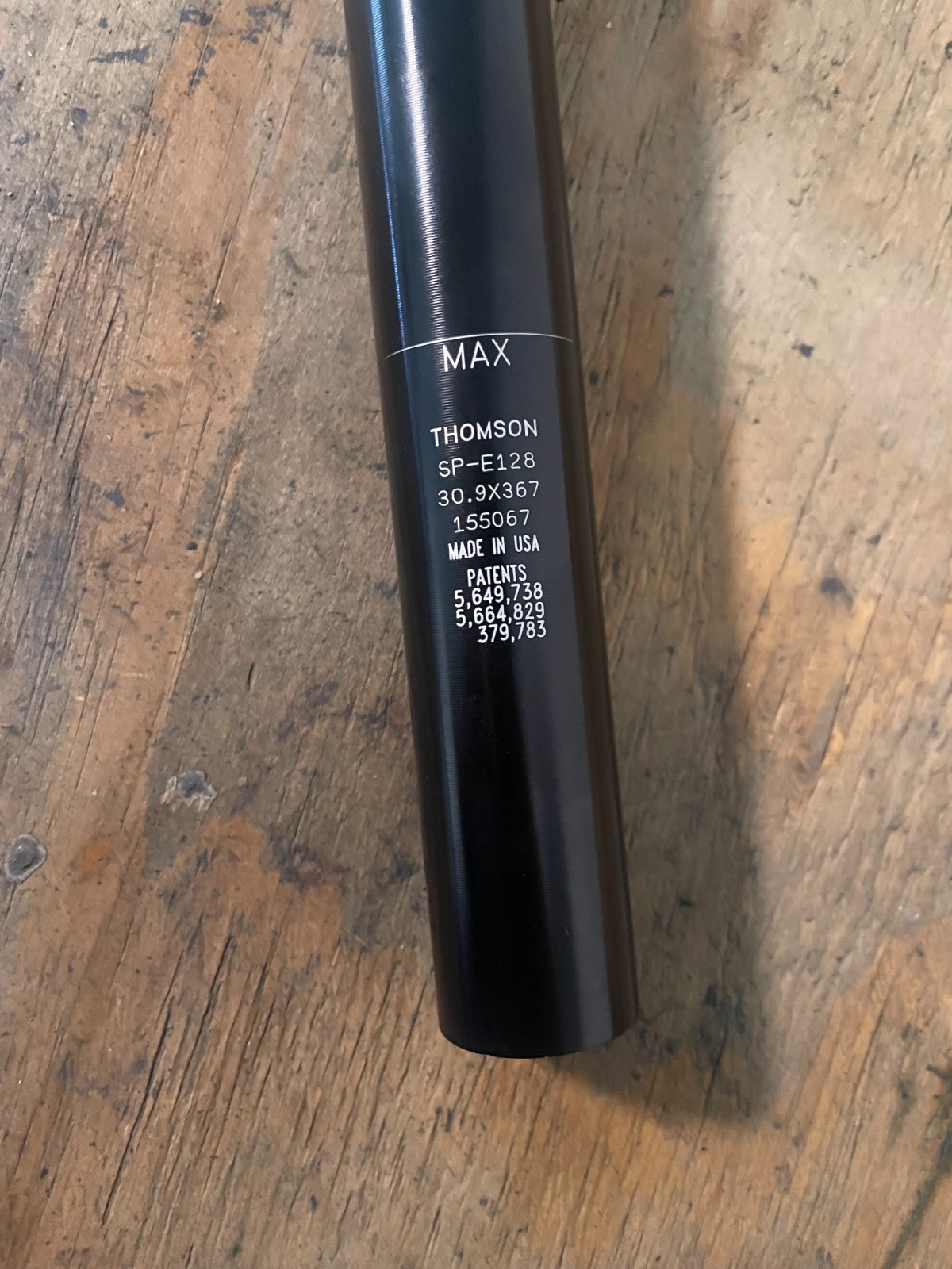Thomson Elite Seatpost 30.9mm 367mm Long 0mm Offset 7x7mm Round Rails Black