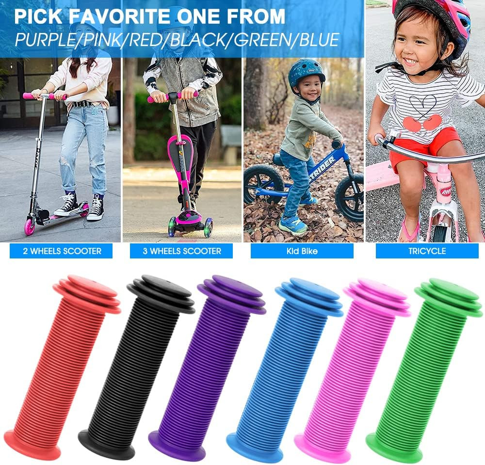 Kids Bike Grips – 105mm Bicycle Handlebar Grips With Mushroom Pattern for Bikes,