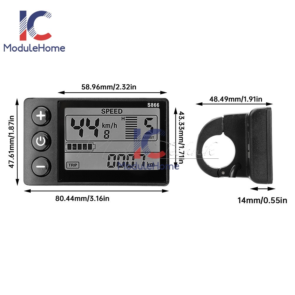 36V48V64V 30A Sine Wave Brushless Motor Controller 750-1500W Driver S866 LCD