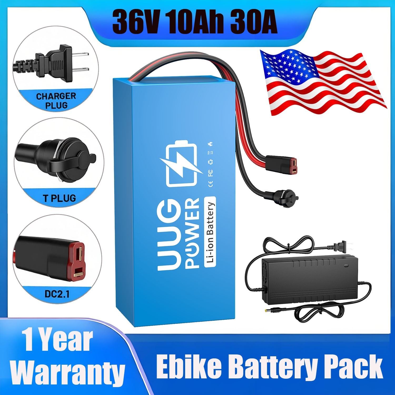 36V 10Ah/14Ah/20Ah Ebike Bicycle Lithium Battery Pack 100W-1000W Motor 30A BMS