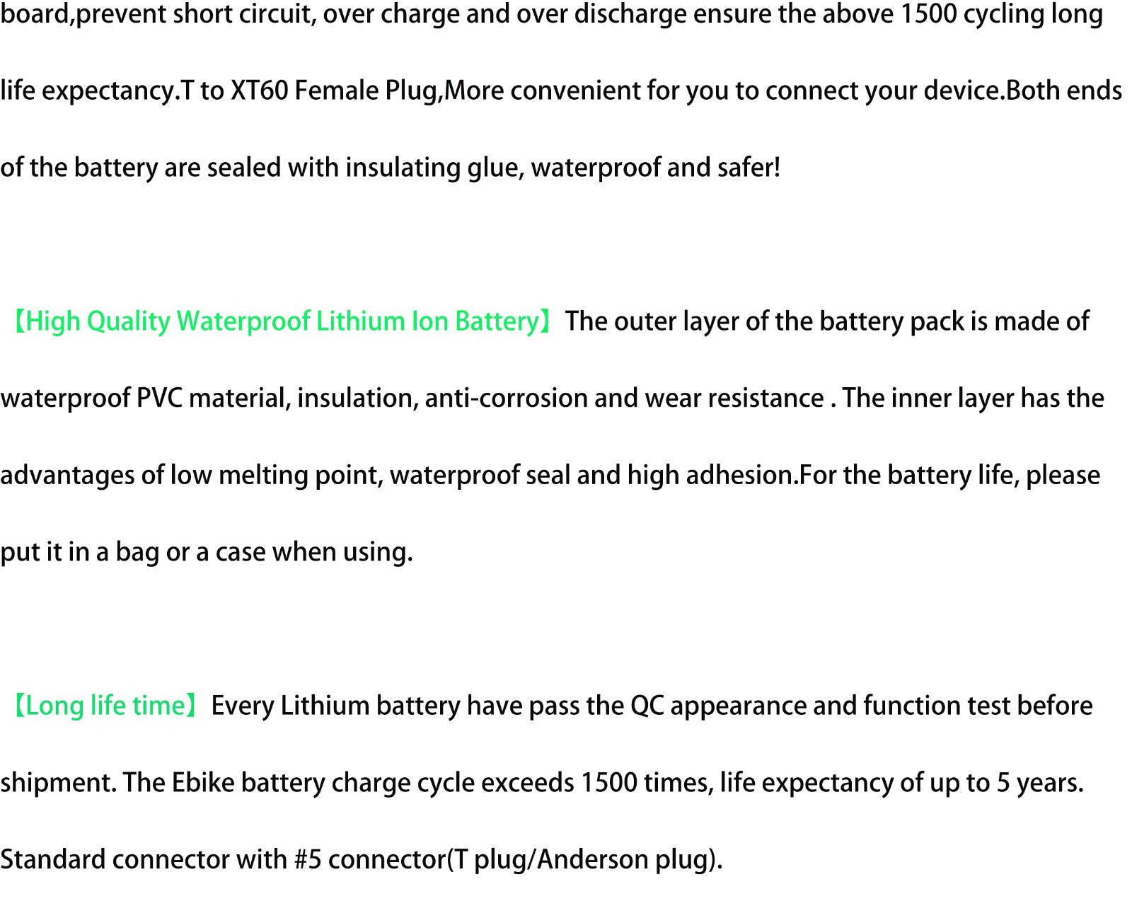 36V 48V 52V 60V 72V Lithium Ebike Battery ≤3600W Electric Bike Motor 30A-50A BMS