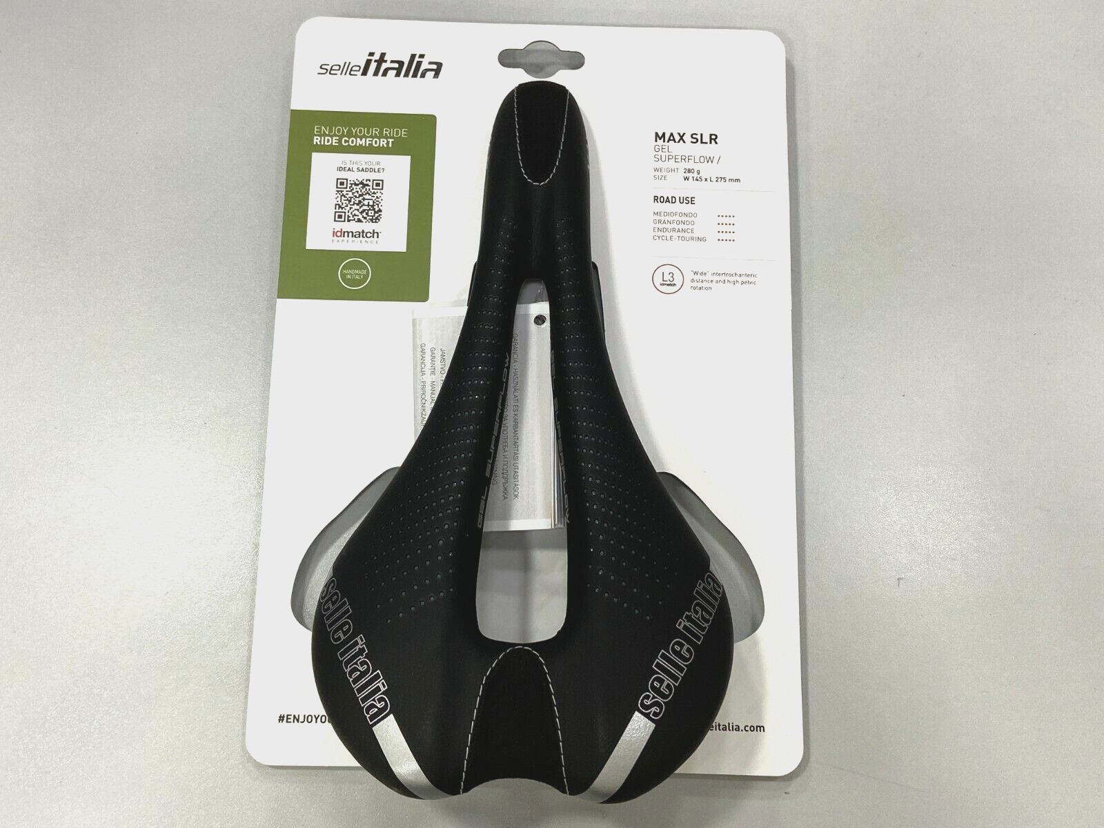 Selle Italia Max SLR Gel Superflow Ti 316 Rail L3 145x275mm Saddle (Black)