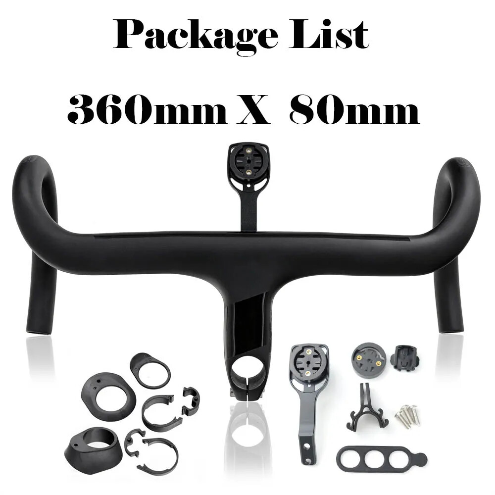 Carbon Road Bicycle Integrated Handlebar with Stem and Spacers 28.6mm 340/360MM