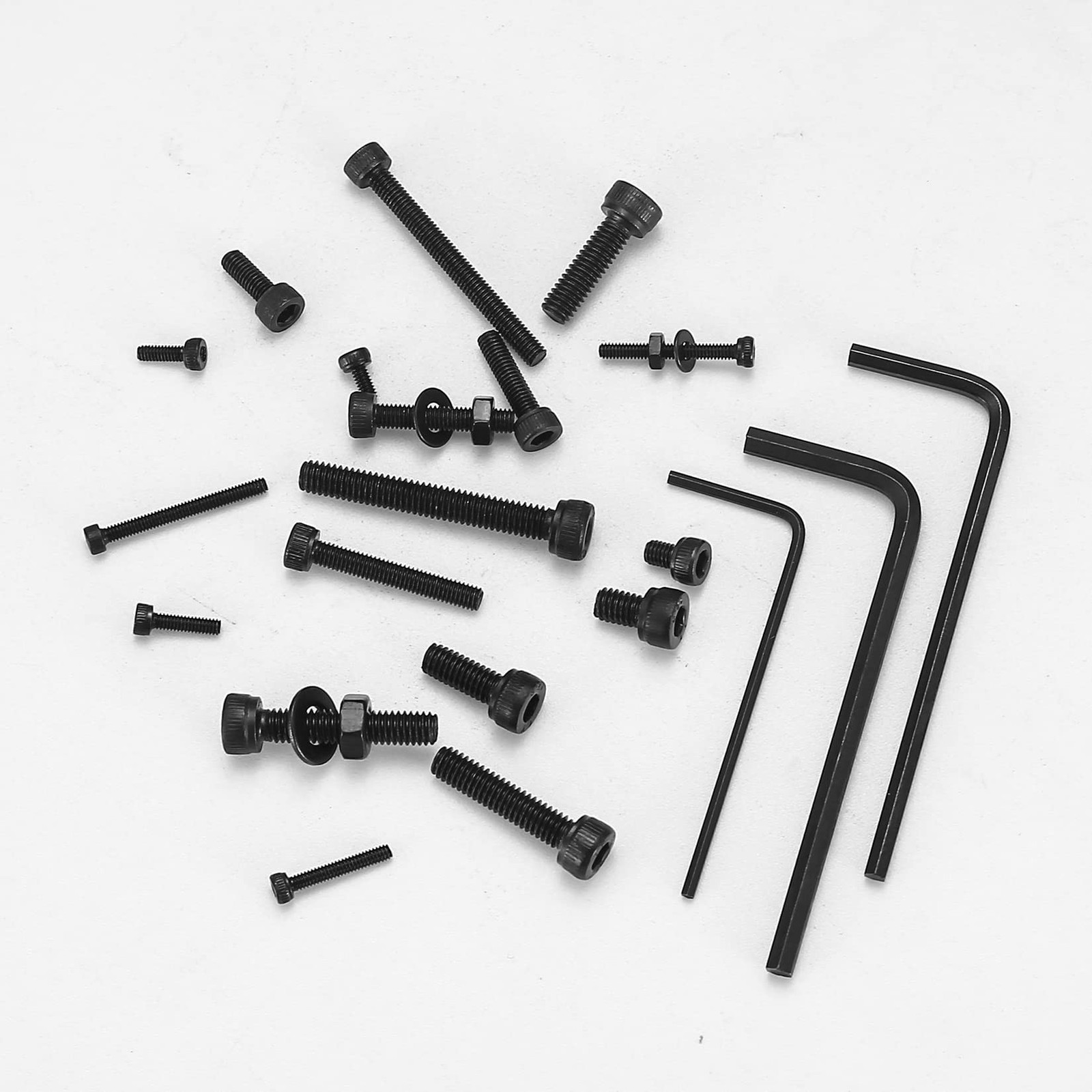 1080 Pcs M2 M3 M4 Hex Button Socket Head Cap Screws Bolts Nuts Flat Washers A…