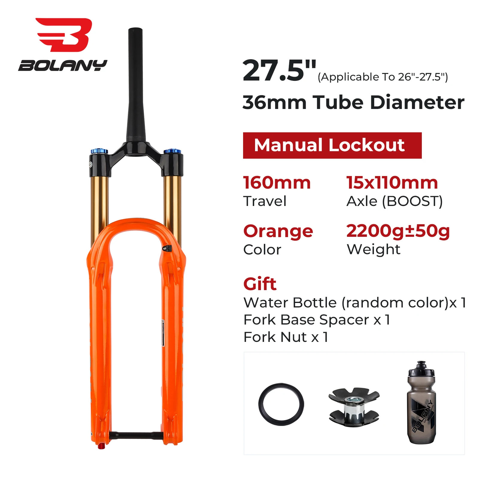 MTB Boost Air Suspension Fork 27.5/29Inch 160mm Travel Damping Adjustable Fork
