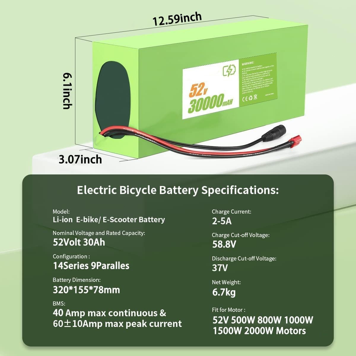 52V 30Ah Hailong Ebike Lithium Battery Electric Bicycle Scooter For 200W-2000W
