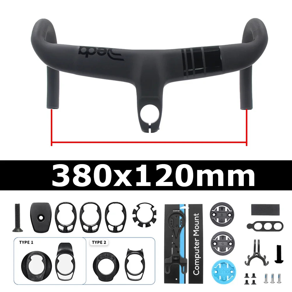 Full Carbon Fiber Cockpit Drop Bar Road Bike Internal Cable Integrated Handlebar