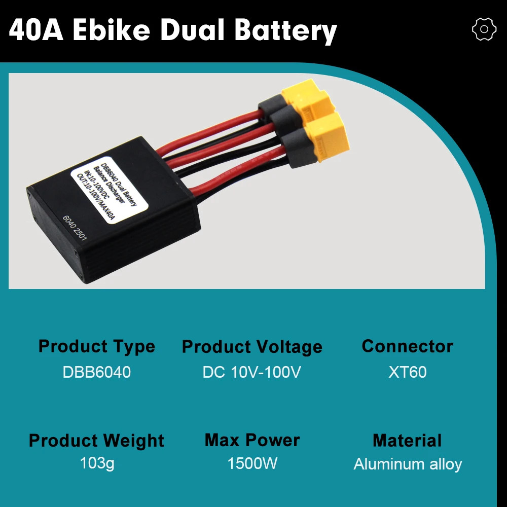 Ebike Dual Battery Connection Adapter XT60 Switcher 20V-72V 10V-100V 20A/30A/40A
