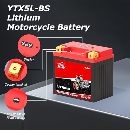 Lithium Battery 12V4AH 320CCA for Motorcycles & ATVs – Smart BMS, LCD YTX7L-BS