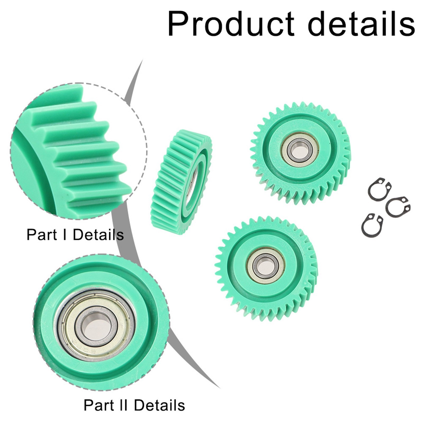Nylon 3PCS Gear Set for Electric Bicycle Motor 31T 35T with 608 Bearings