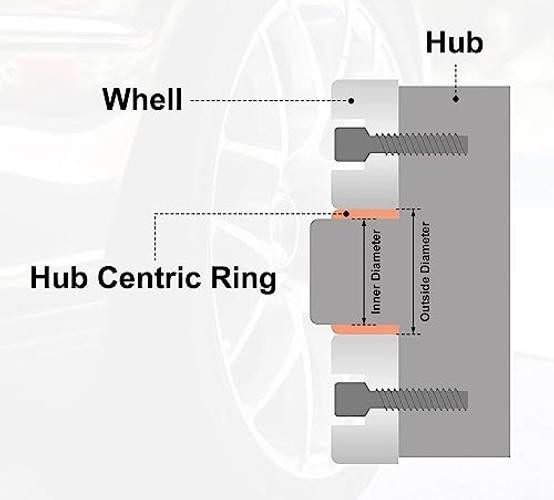 4pcs 65.1 to 57.1 mm Aluminium Alloy Car Hub Centric Rings Wheel Bore Spacer