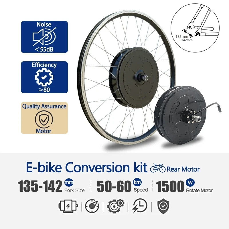 Electric Mountain Bicycle Hub Motor 2000W Rear V/Disc Brake 50-60KM/H Max Speed