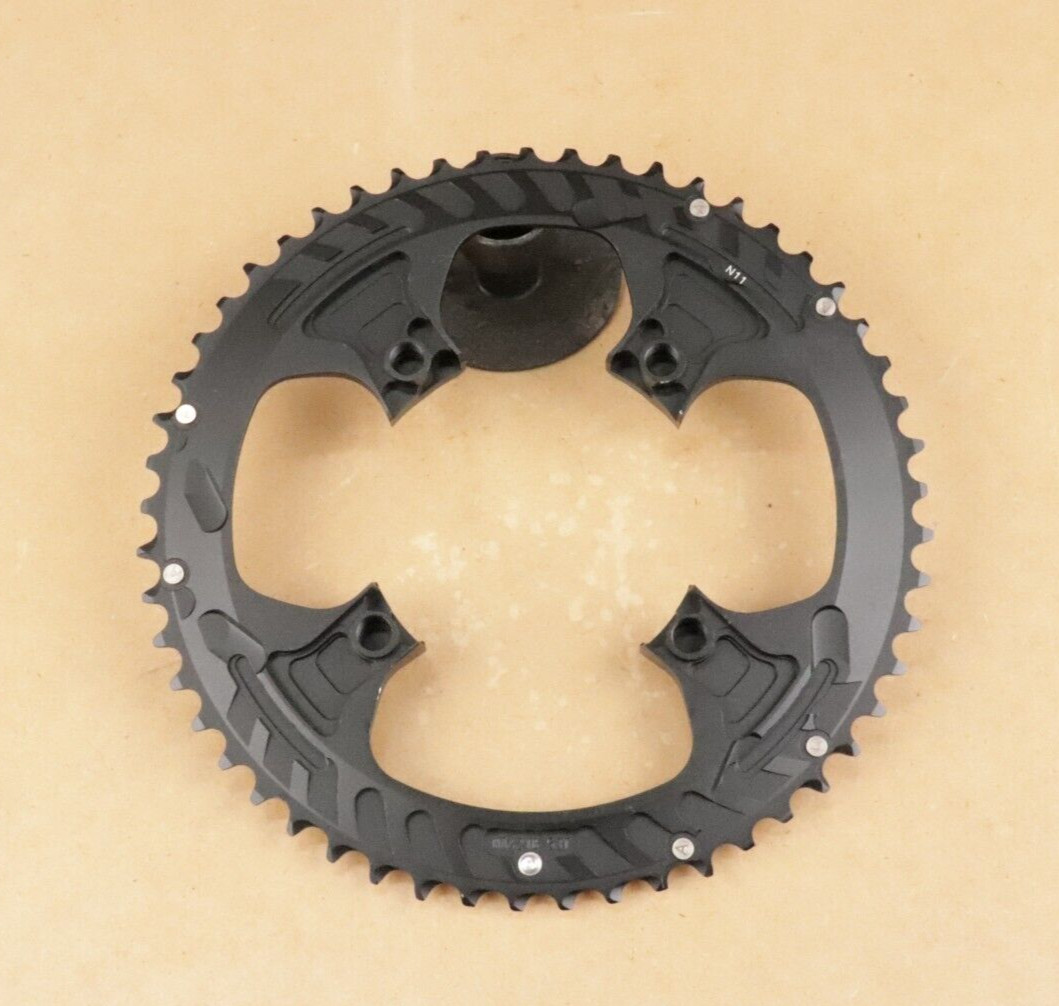 FSA K-Force Super ABS Road Chainring 53T N11 Blk/Slvr, 4 bolt 110 BCD 11 speed