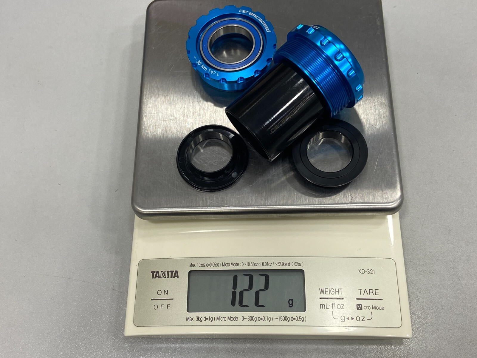 Ceramicspeed T47A (T47/77) Road Bottom Bracket For Shimano (Blue)