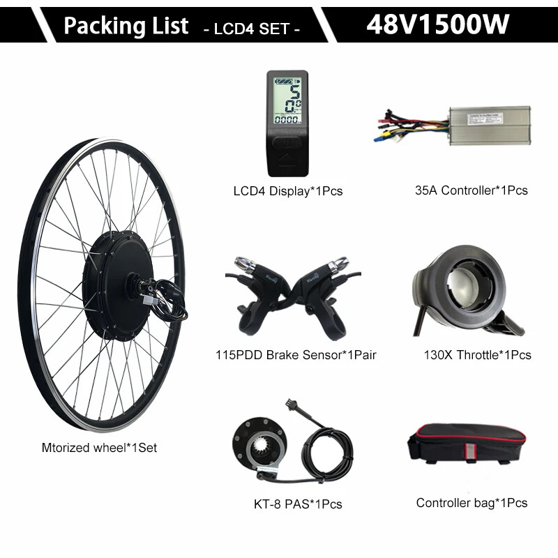 48V 1500W Electric Bicycle Hub Motor Wheel 20-29inch 700C 135-142mm Dropout