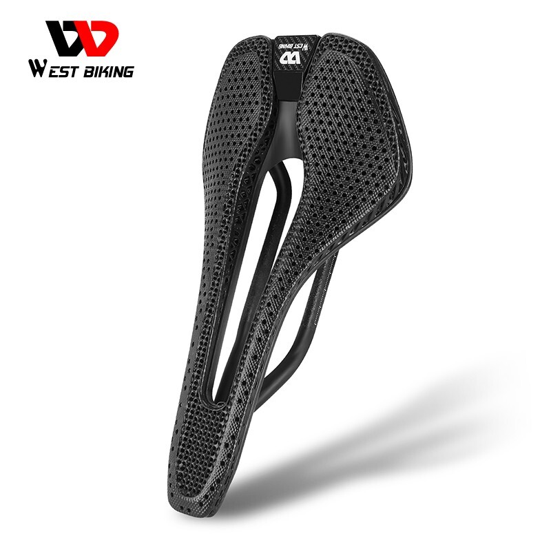 WEST BIKING Carbon Fiber 3D Printed Saddle Ultralight MTB Road Bike Seat Cushion