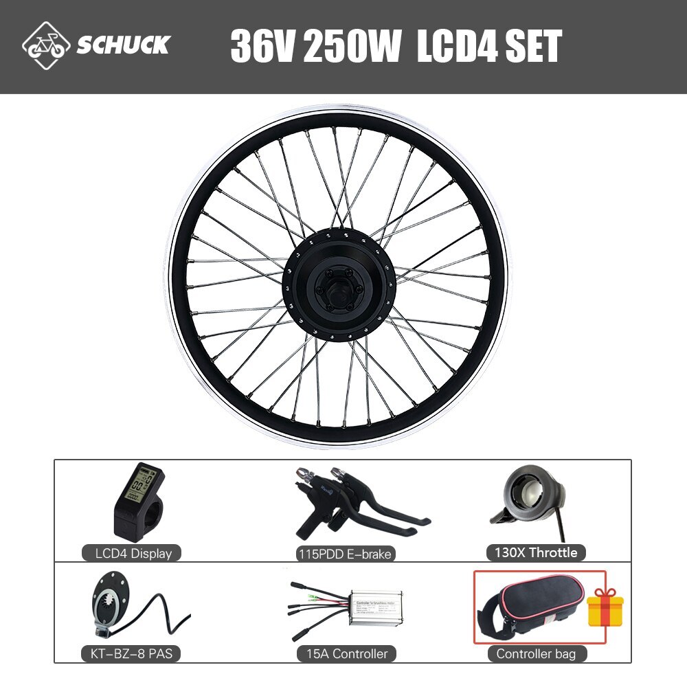 36V 48V 250W Ebike Rear Cassette Drive Hub Motor Wheel Waterproof Conversion Kit