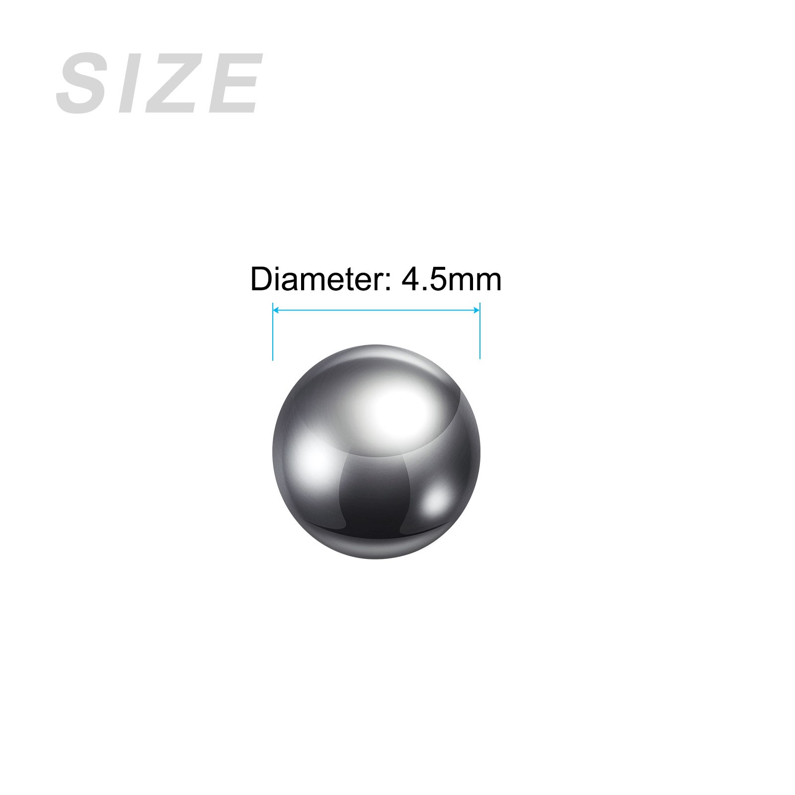 Precision Balls G100 4.5mm 50pcs, 304 Stainless Steel Bearing Balls Beads