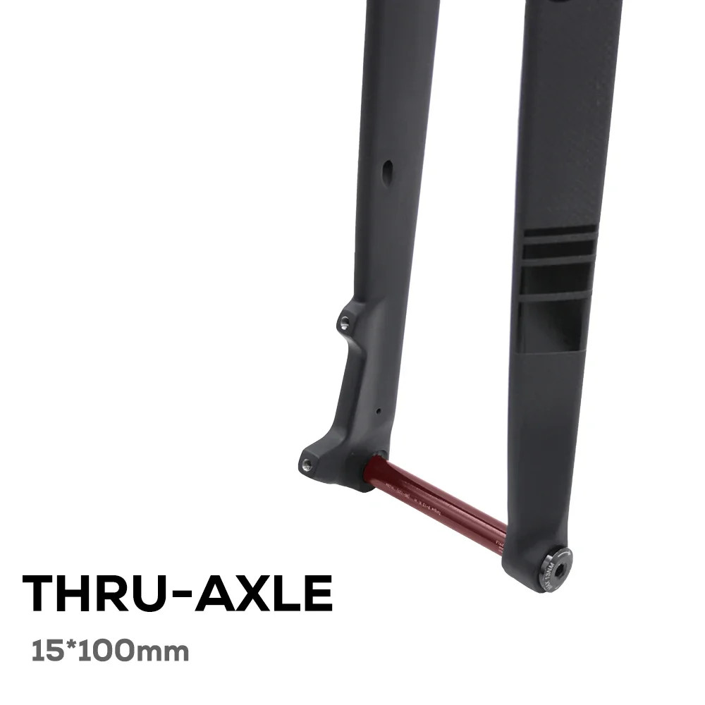 Full Carbon MTB Rigid Fork 26 27.5 29er Straight Tapered Tube 15*100mm Thru Axle