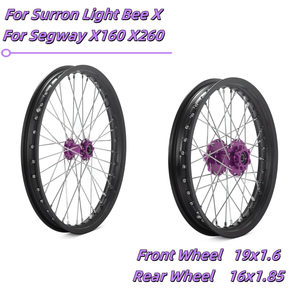 TARAZON 19+16 Front Rear Spoke Wheels Rim Hubs For Sur Ron X Light Bee X LBX
